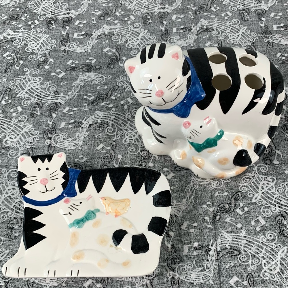 Cat and Kitten bathroom set.🐱
